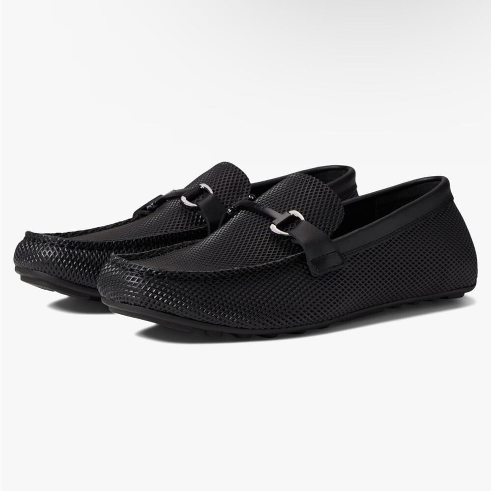 Calvin Klein Ori Driving Style Loafer Black Dress Shoe Slip On Professional